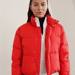 Athleta Summit Red Puffer Jacket/Coat in Cardinal Red (Size XS)